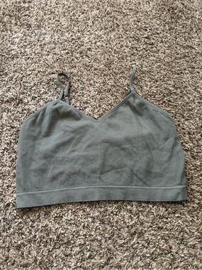 Primark Olive Ribbed V-Neck Bralette